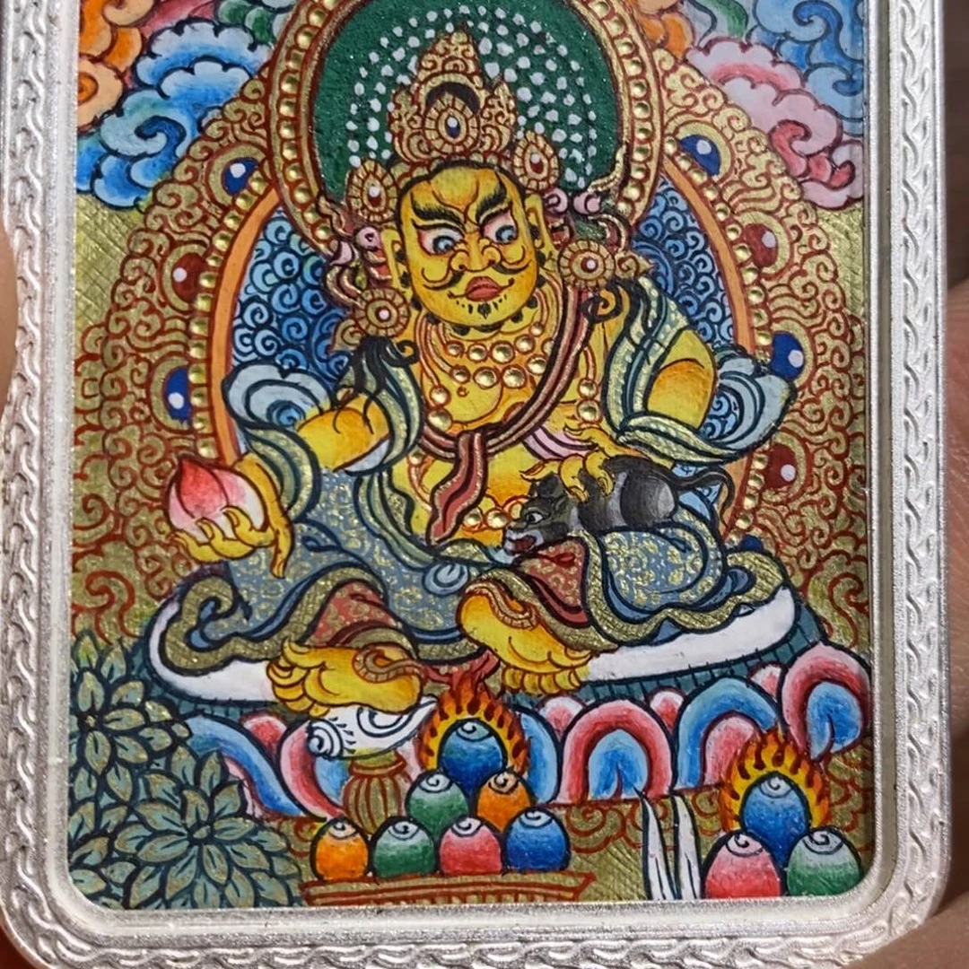 吊坠黄财，热贡纯手绘唐卡，真金真矿料，假一罚十