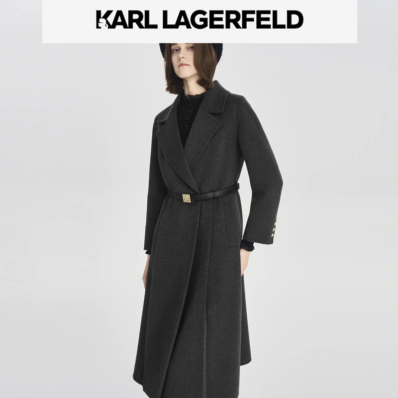KARL LAGERFELD卡尔拉格斐25秋冬毛呢外套新款大衣M27E2922