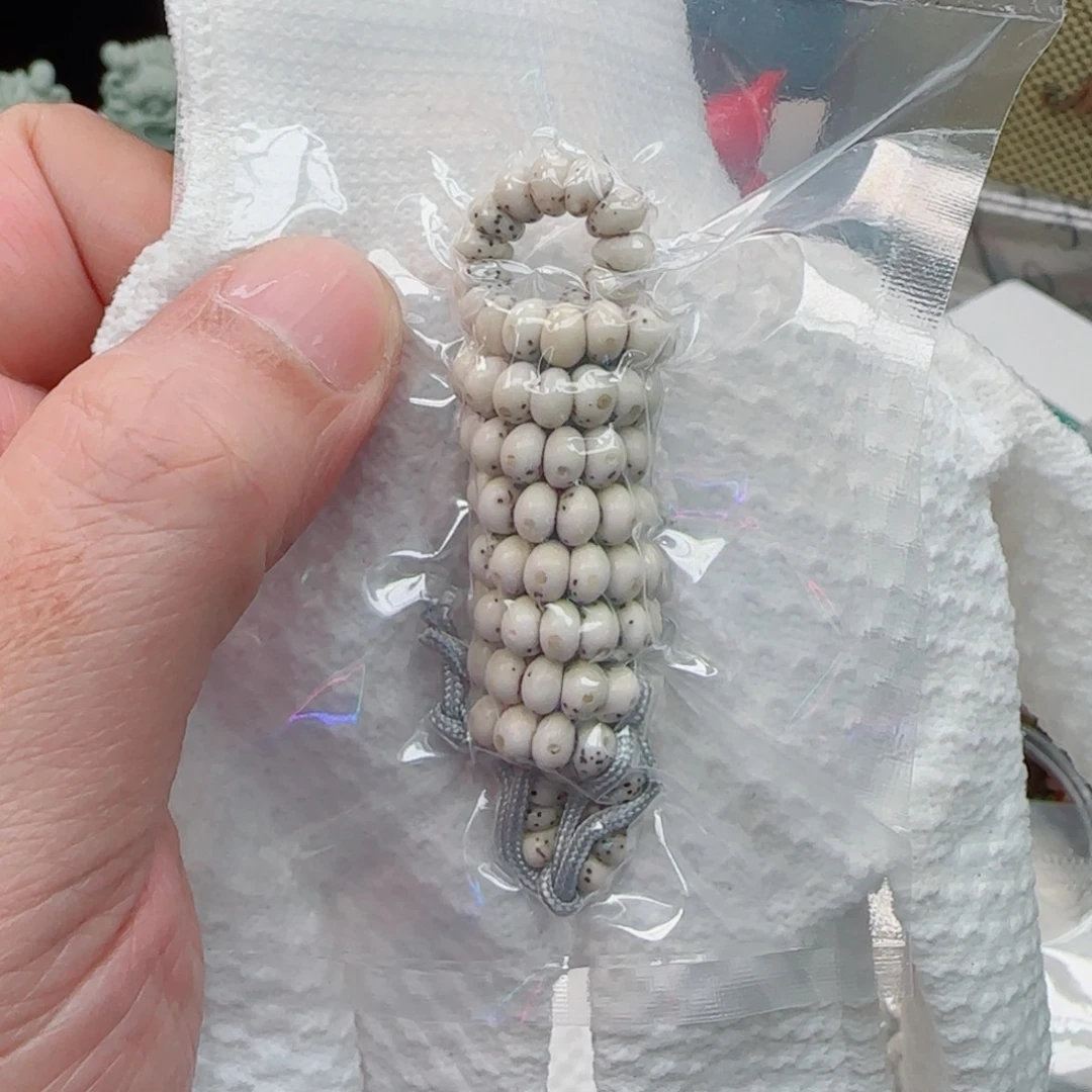 星月菩提手串糯冰大留白手工蒜瓣大肠6mm