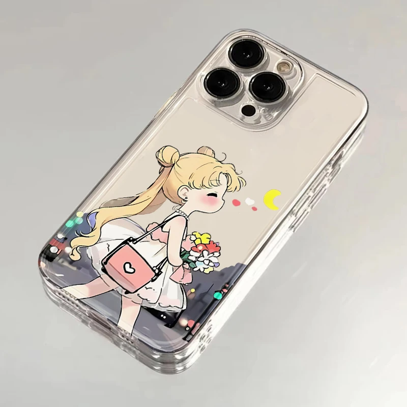 夕与空美少女月野兔适用苹果16太空手机壳华为P70vivo小米15oppo