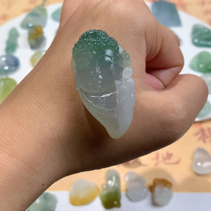 别***哭定制翡翠未镶嵌佛头