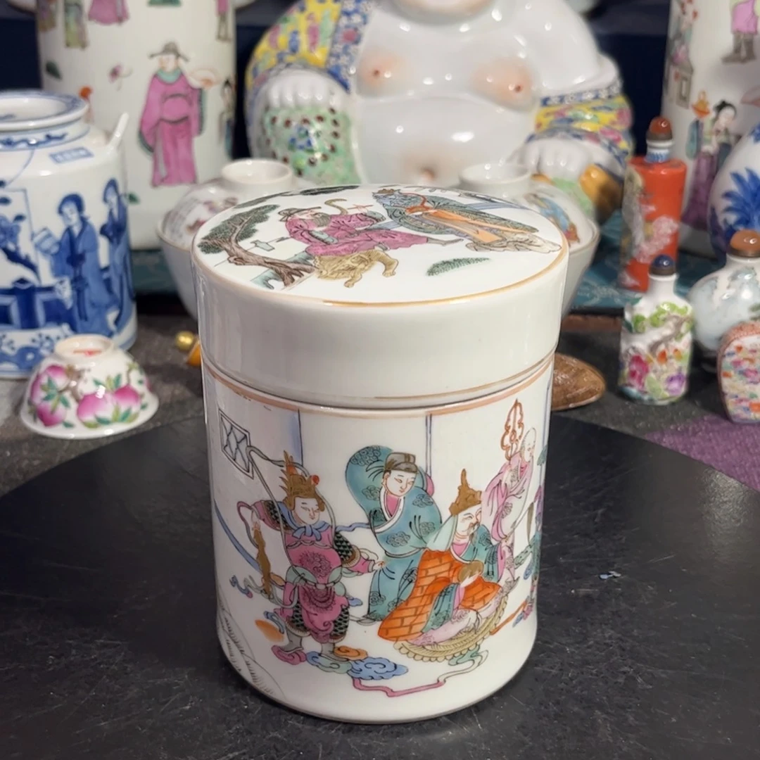 精品粉彩茶叶罐一件