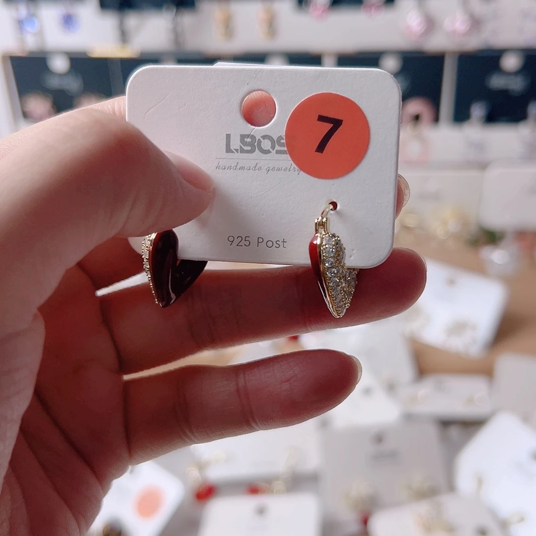 锆石纯铜合金耳环