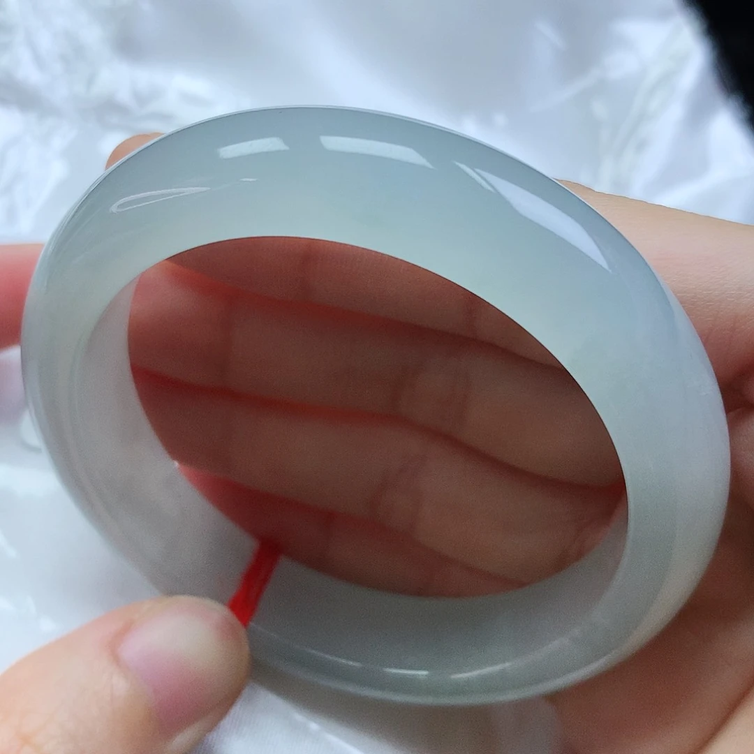 未镶嵌手镯翡翠52.7圈口冰种白月光368