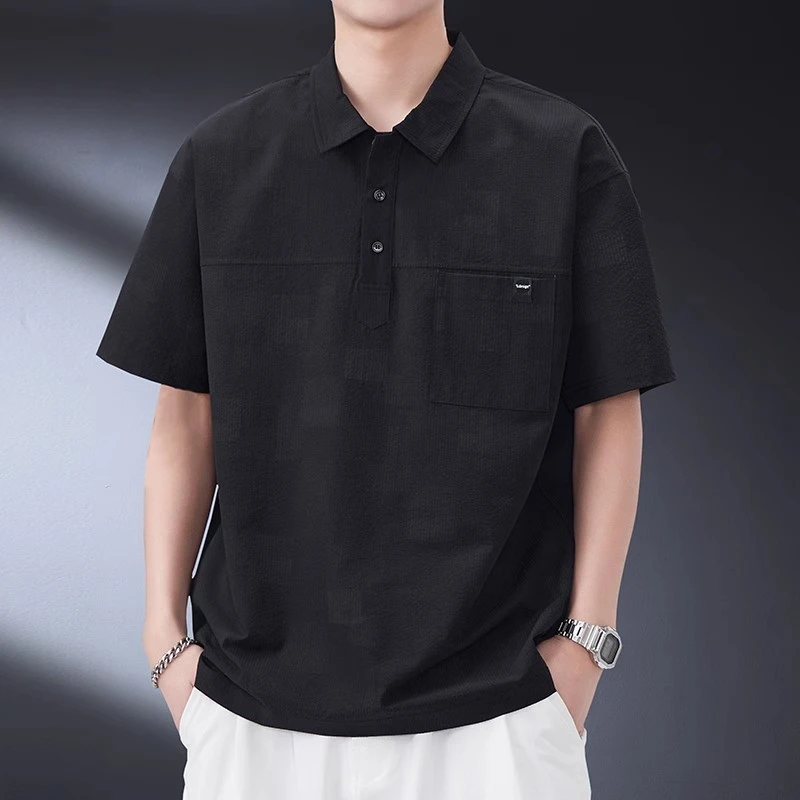 潮牌polo衫男款痞帅高级感宽松半袖2025新款夏季薄款速干短袖T恤