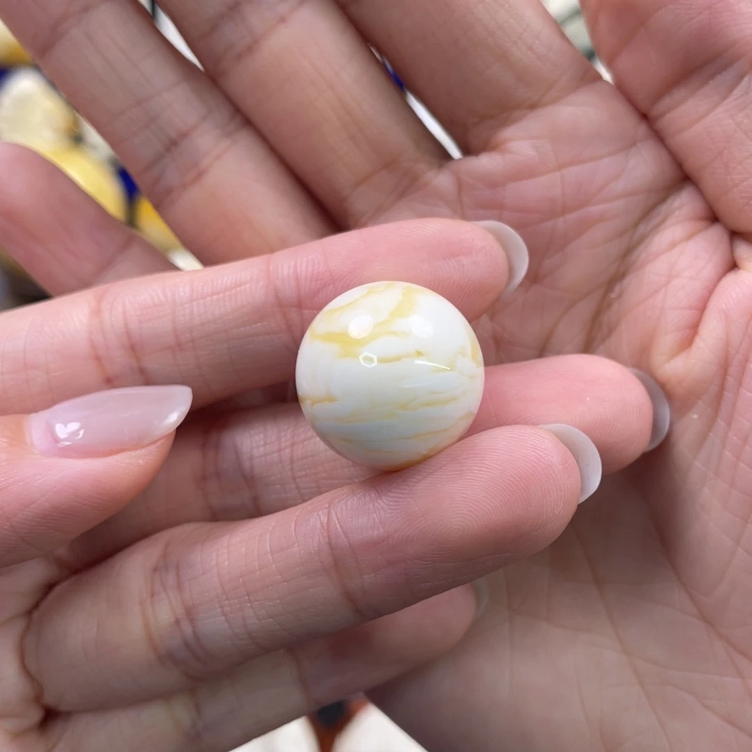 未镶嵌蜜蜡裸石琥珀蜜蜡珠子卡19.7mm