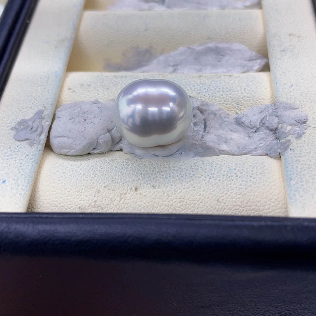 海螺珠裸珠澳白银蓝光11-12mm