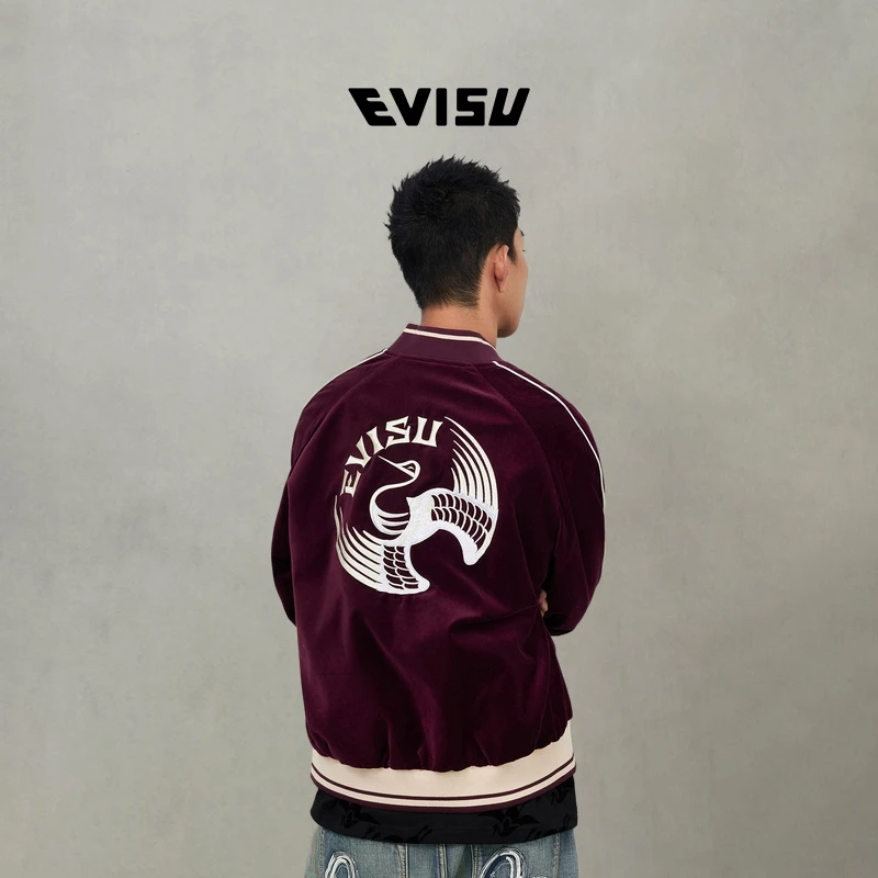 EVISU福神 2025秋新品男士商标刺绣夹克2EAHTM5JK1027XXSN