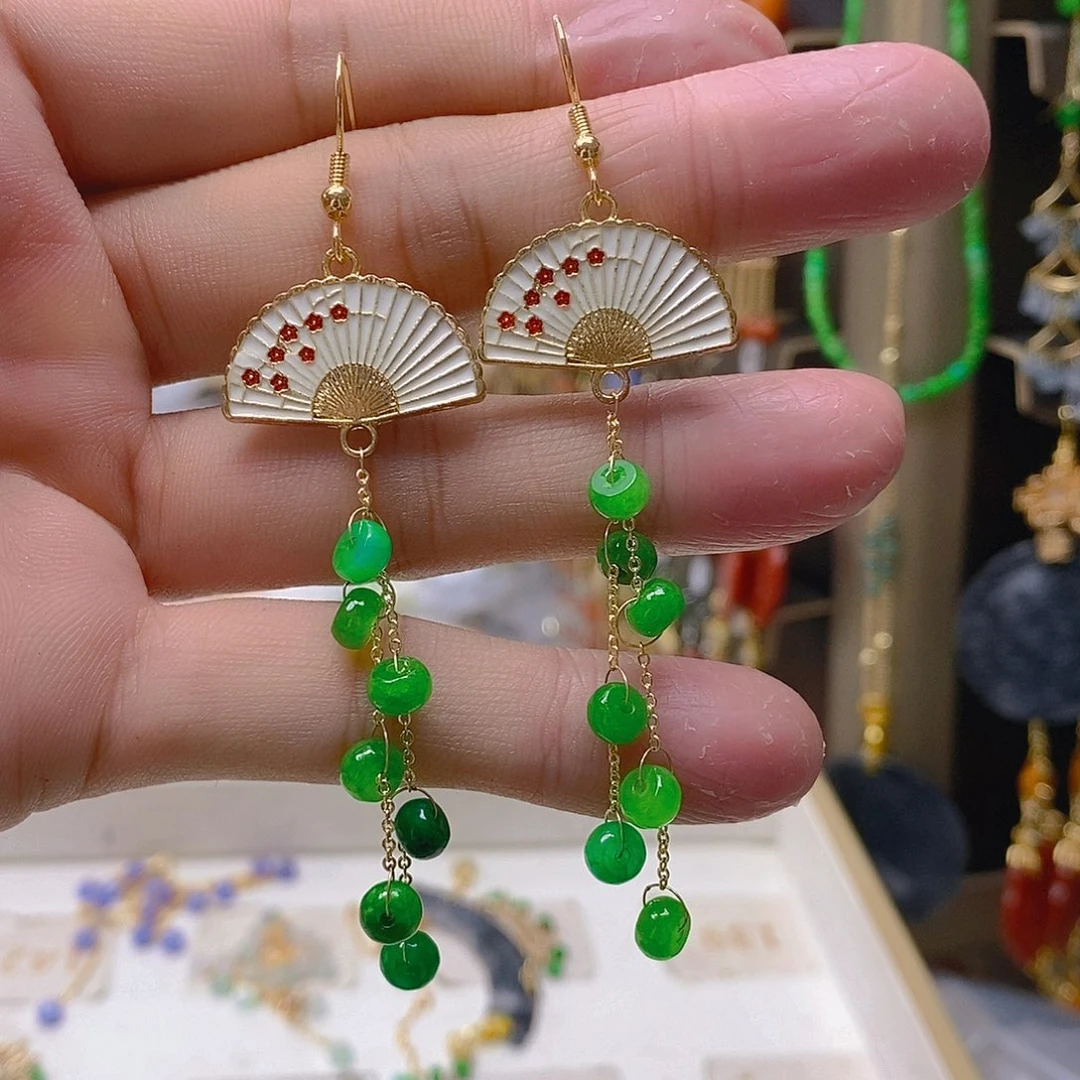 翡翠合金耳饰翡翠