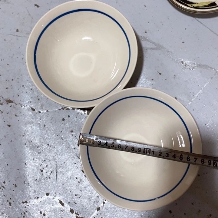 瓷片三厂炻器瓷斗笠碗两个微瑕疵