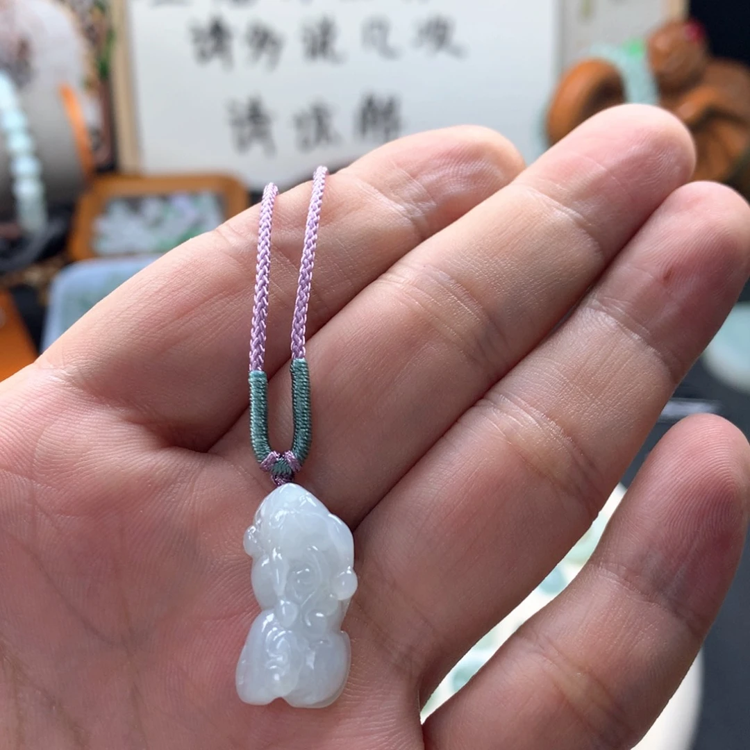 颈饰银S925镶嵌翡翠