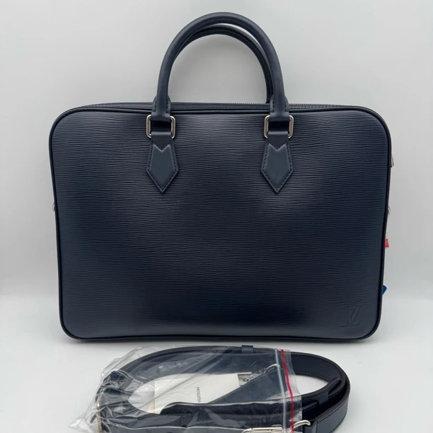 99新 LouisVuitton/路易威登 98新蓝黑色水波纹手提公文包/2774
