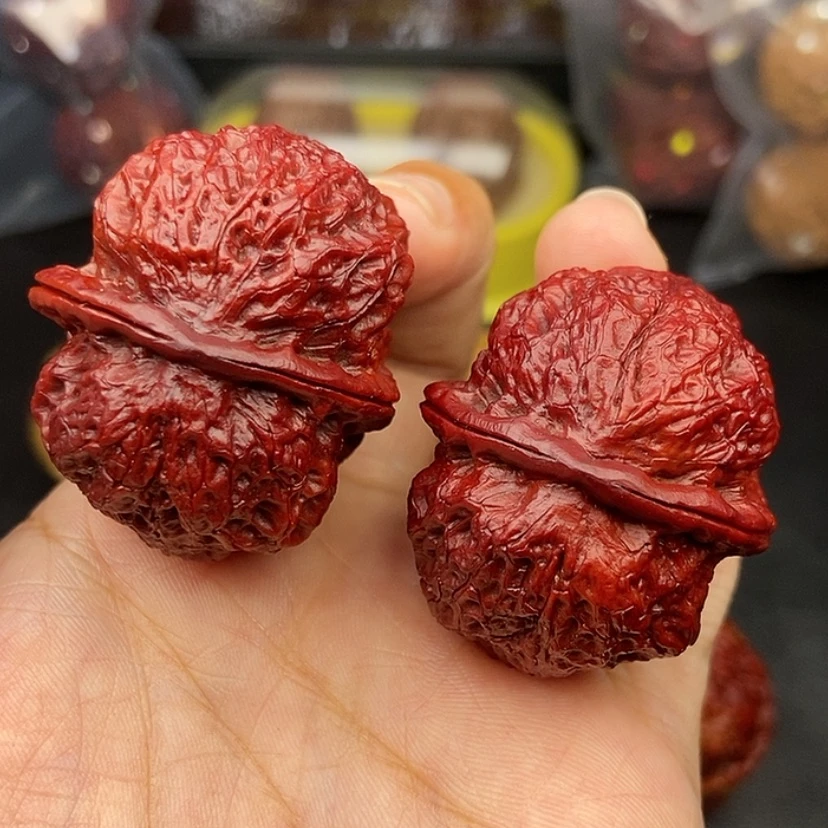 【闪购商品】把件文玩核桃40尺饕餮金蟾51克