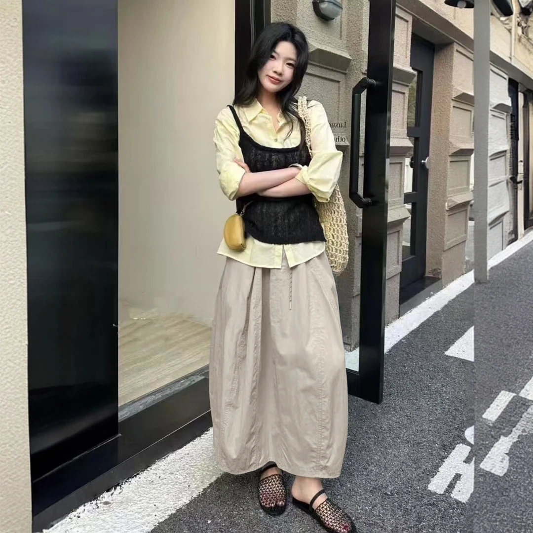 【圆圆圆子专属】半身裙女拼接裙子简约百搭南瓜裙中长款夏季裙子