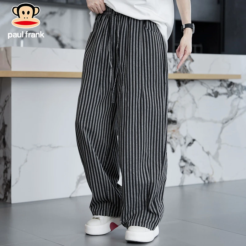 paul frank/大嘴猴2025春季新款休闲裤男士百搭潮流宽松时尚条纹