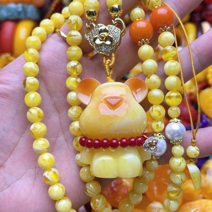 树脂制品60号小熊毛衣链