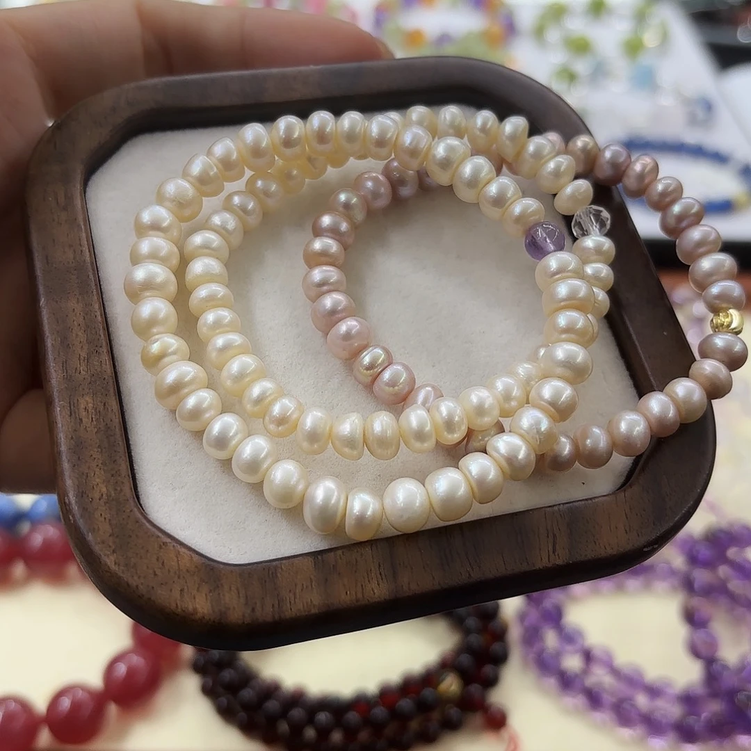 未镶嵌手链水晶淡水无核珍珠