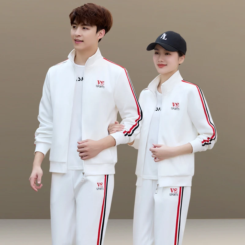 情侣装2025新款潮流运动套装男士休闲服女春秋季立领卫衣三件套男