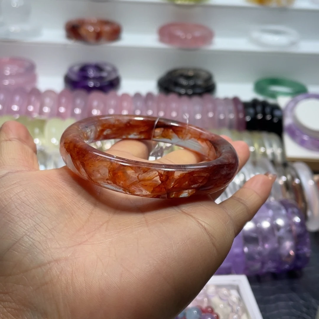 水晶手镯56.5圈口18号未镶嵌