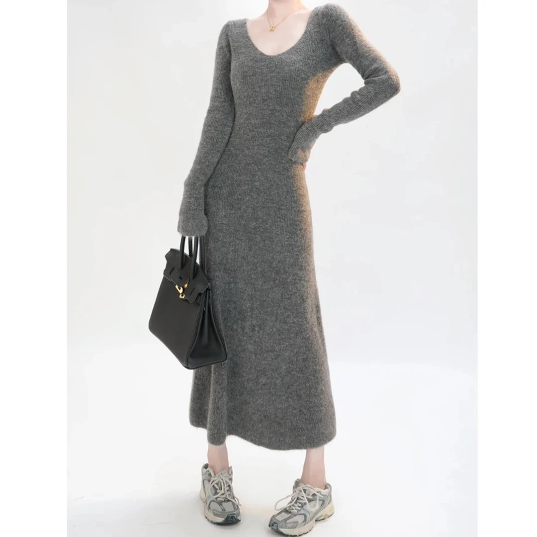 【专属韩女】2024年秋冬新款高级感休闲时尚气质显瘦设计感连衣裙女