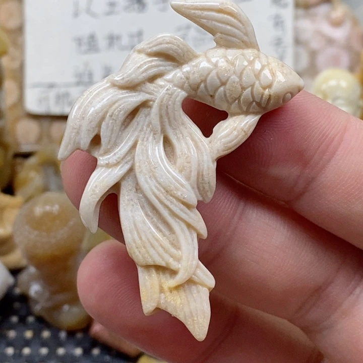 颈饰未镶嵌硅化珊瑚（珊瑚玉）