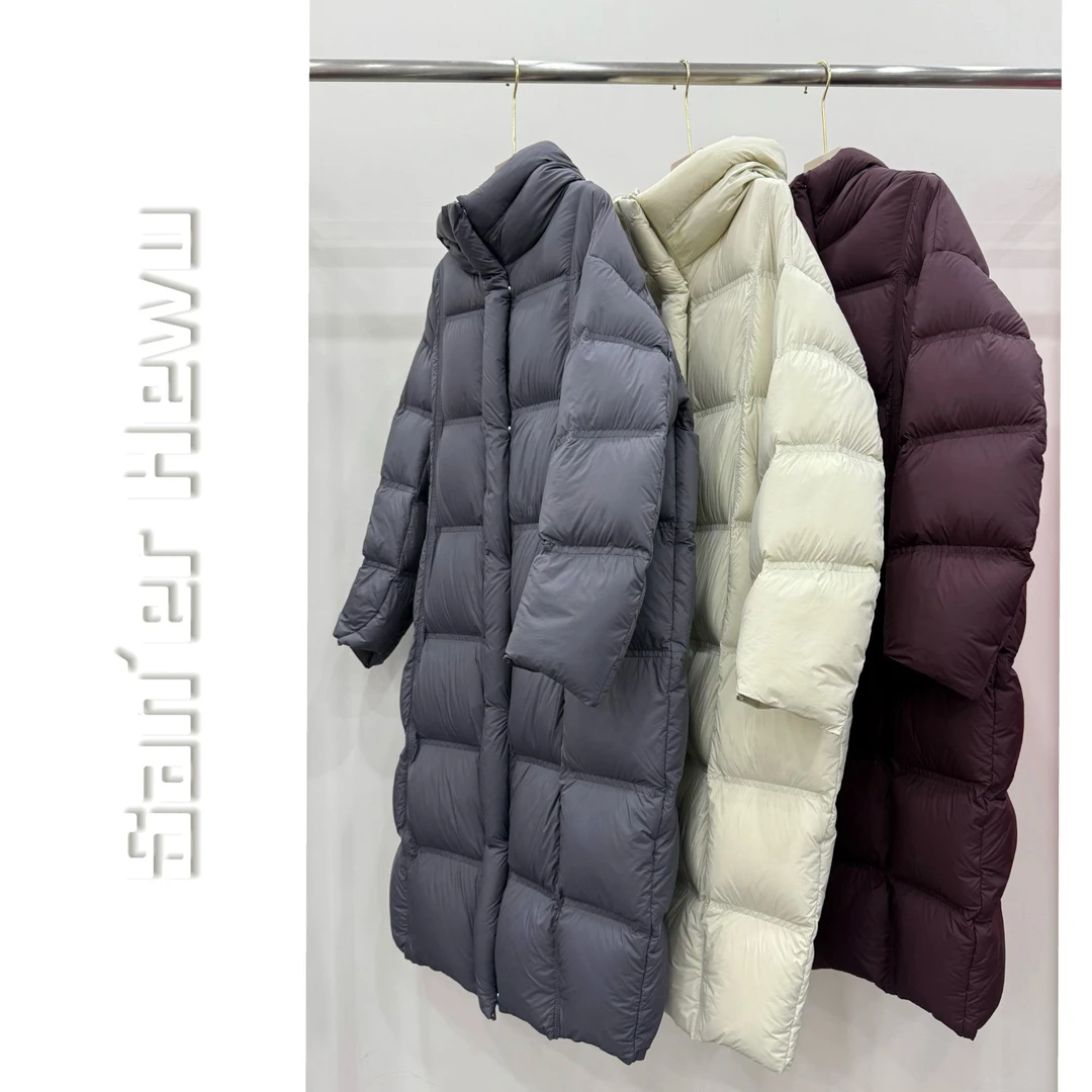 378冬季新款95白鹅绒服女中长款过膝男女加厚情侣保暖外套