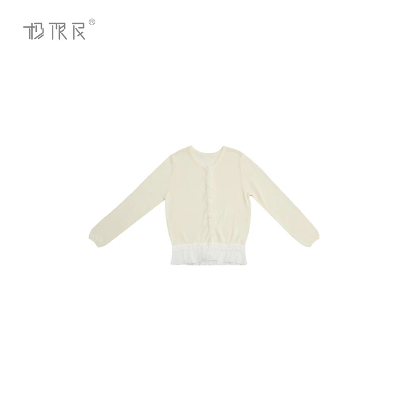 极限民《嘉莹》春季欧若风甜美蕾丝花边拼接针织上衣F5114Y1310