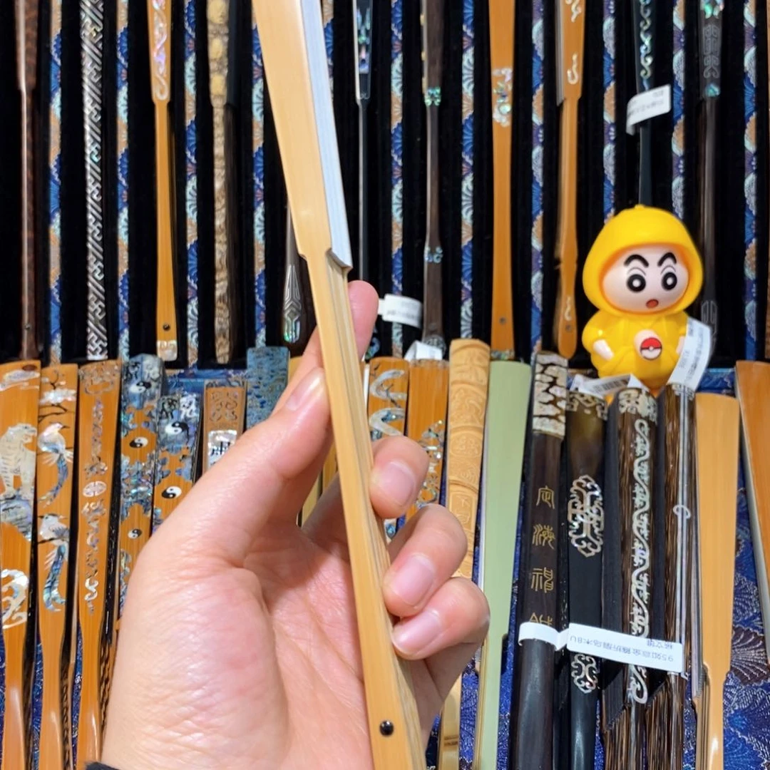 扇子月**冷玉竹折扇张军显