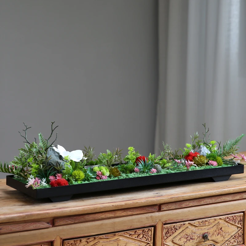 朴记永生真苔藓绿植盆景高端桌面微景观新中式酒店样板间茶几摆件