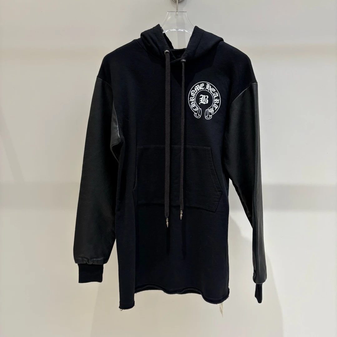99新 Chrome Hearts/克罗心 CH2014 皮袖 皮标卫衣S码