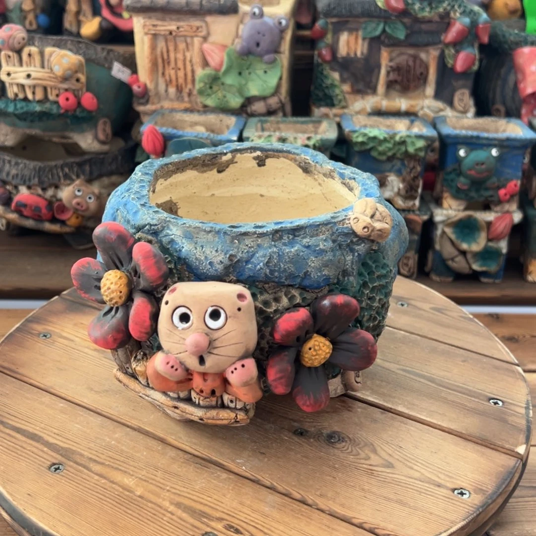 红陶嘻哈多肉花盆