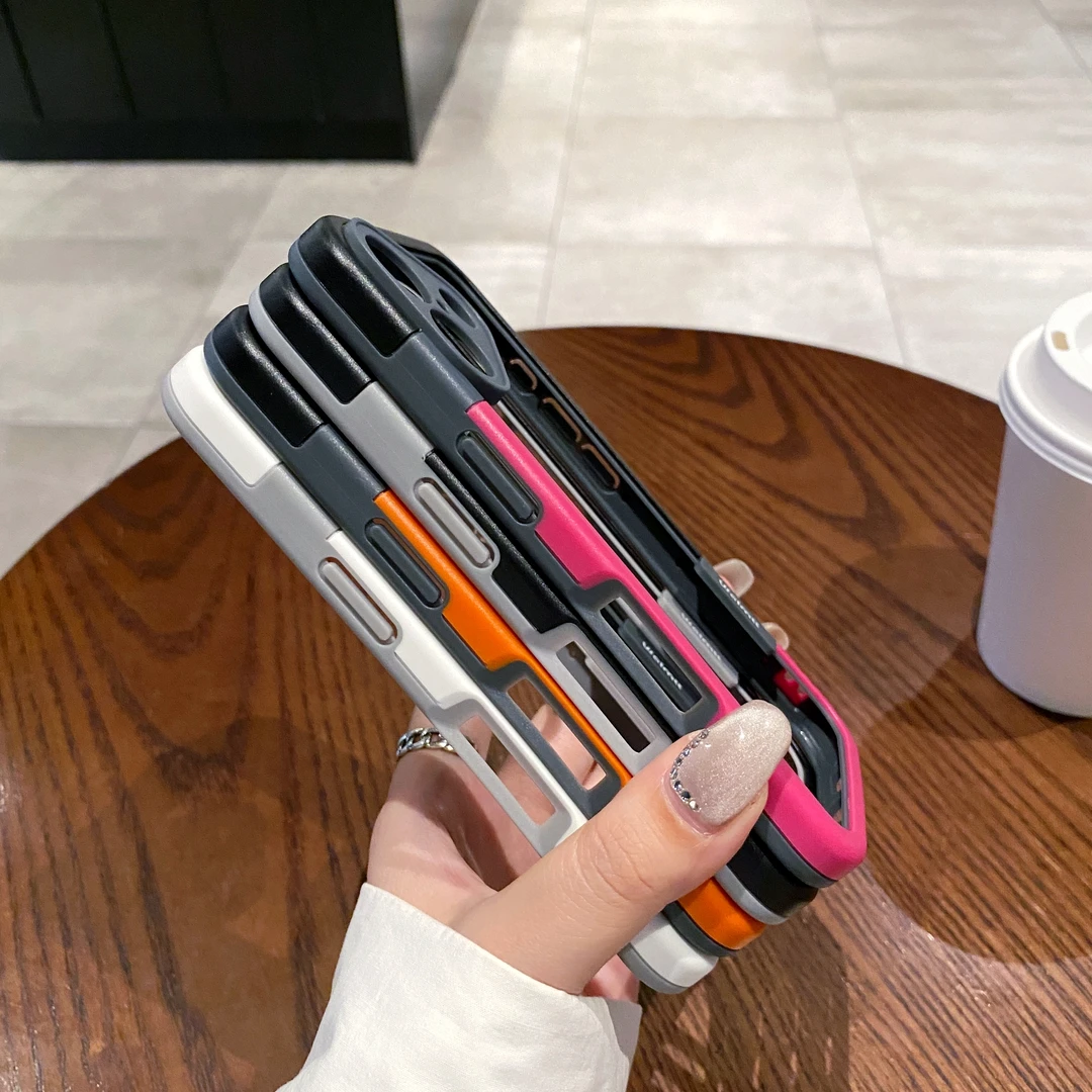 适用苹果13手机壳14Promax透气边框散热耐脏13pro新款14pro撞色框