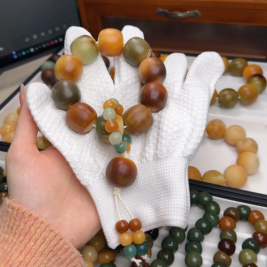 菩提根/象牙果手串吴*莹卡23.5干磨桶珠微瑕