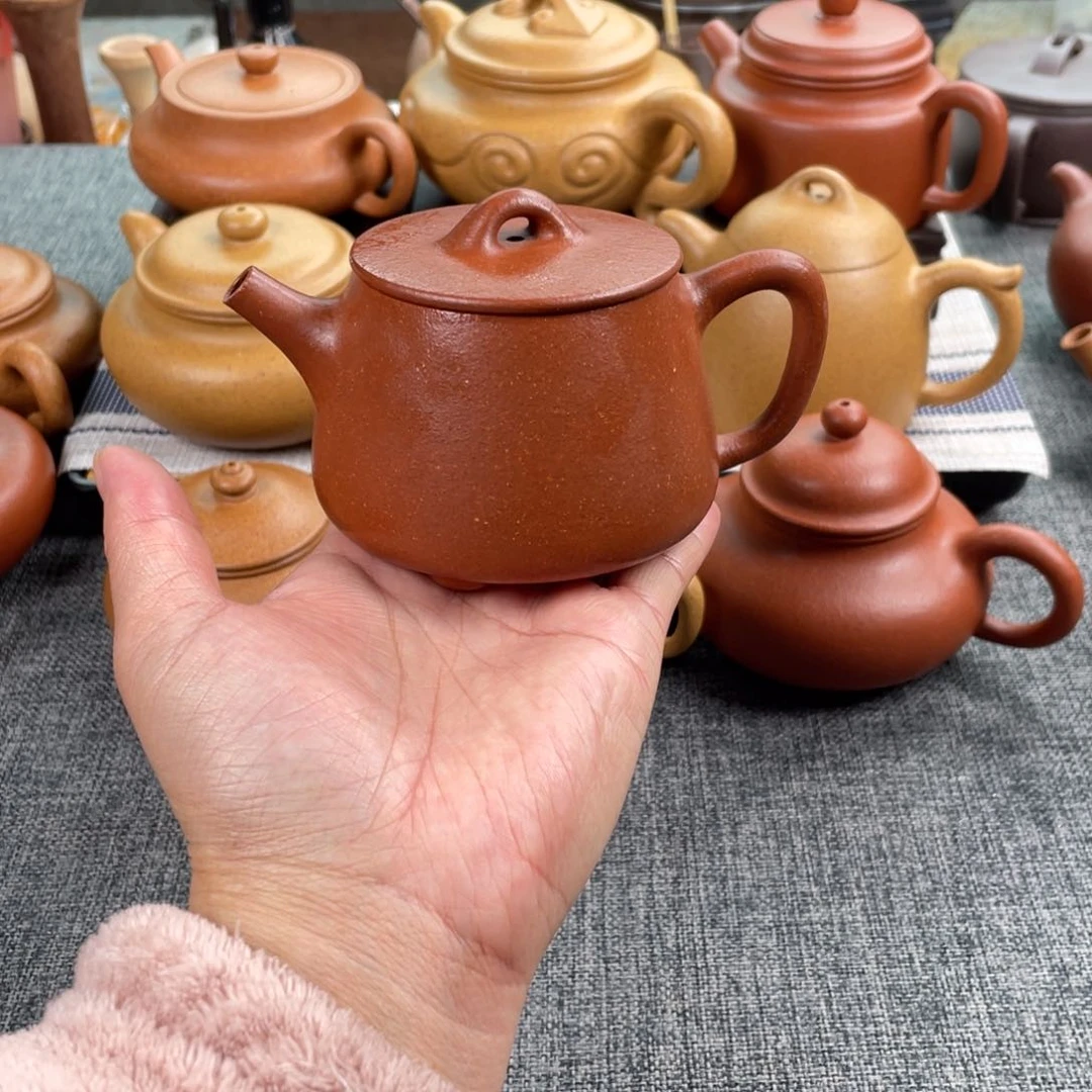 紫砂茶壶红降坡高石瓢全手40目190