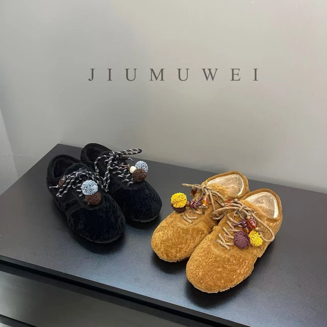 JIUMUWEI  秋季平底毛毛乐福鞋 5187  2568-1