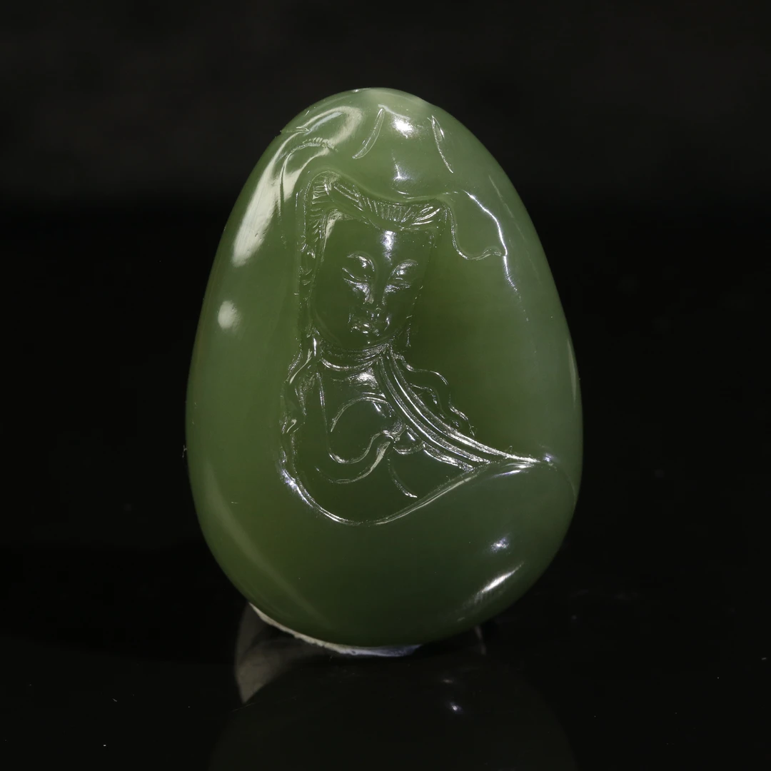 20和田玉湖水绿观音/300066上海嘉禾拍卖