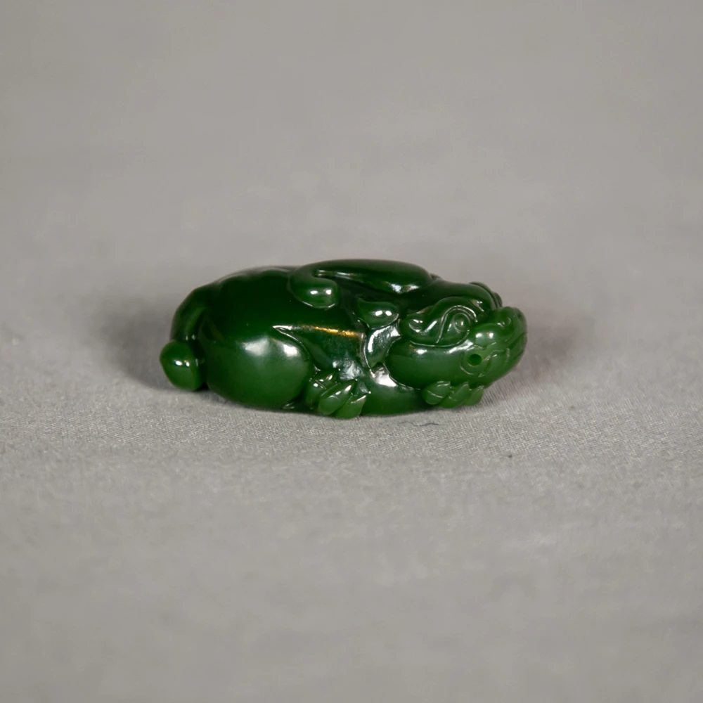 和田玉碧玉貔貅挂件WY10065