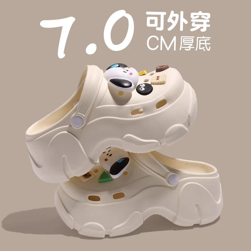 洞洞鞋女士无语狗低帮公主风中性女夏季休闲风增高防滑外穿沙滩鞋