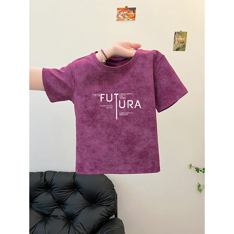 复古扎染短袖t恤女2025新款爆款夏季时尚洋气短款小个子纯棉上衣