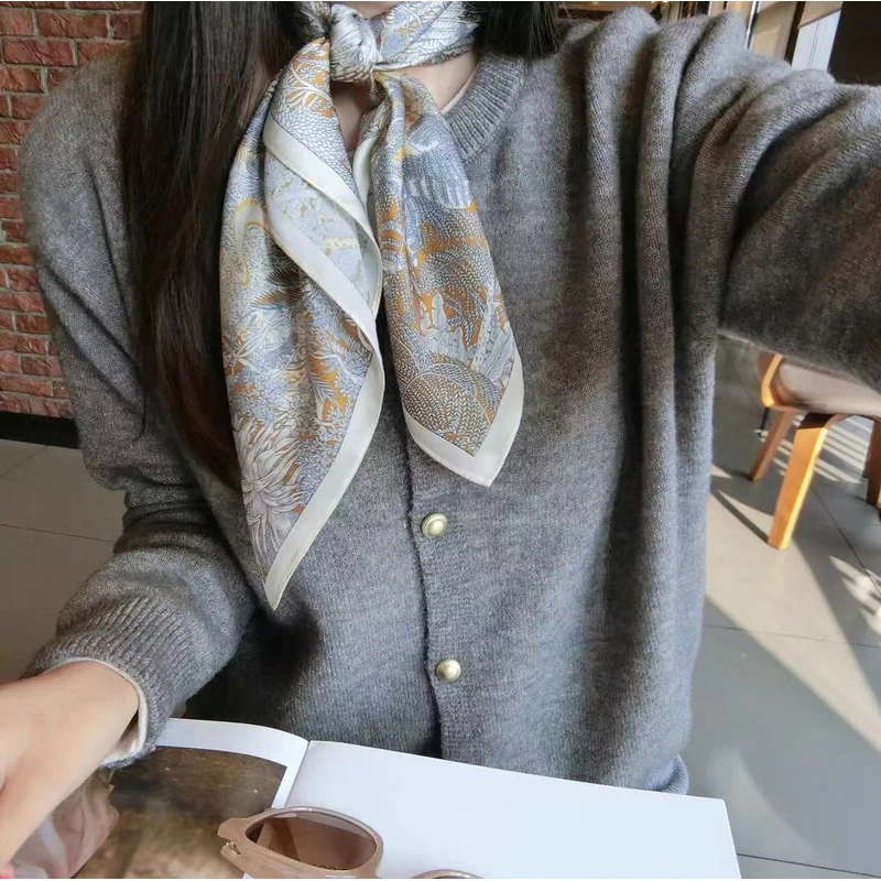 椰树丛林u212明星款高品质气质丝巾彰显年轻时尚百搭围巾70*70