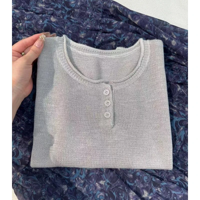 【赠运费补贴】卷边灰色短袖显瘦百搭时尚百搭夏季新款129