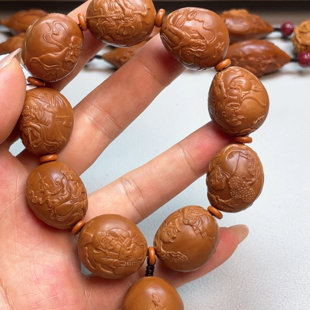 橄榄核手串/手链浮雕整身罗汉