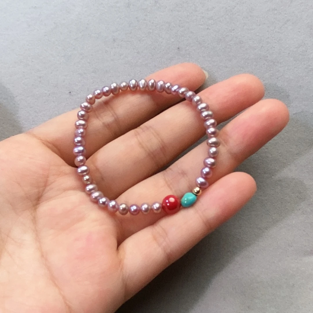 淡水珍珠手绳18K金镶嵌