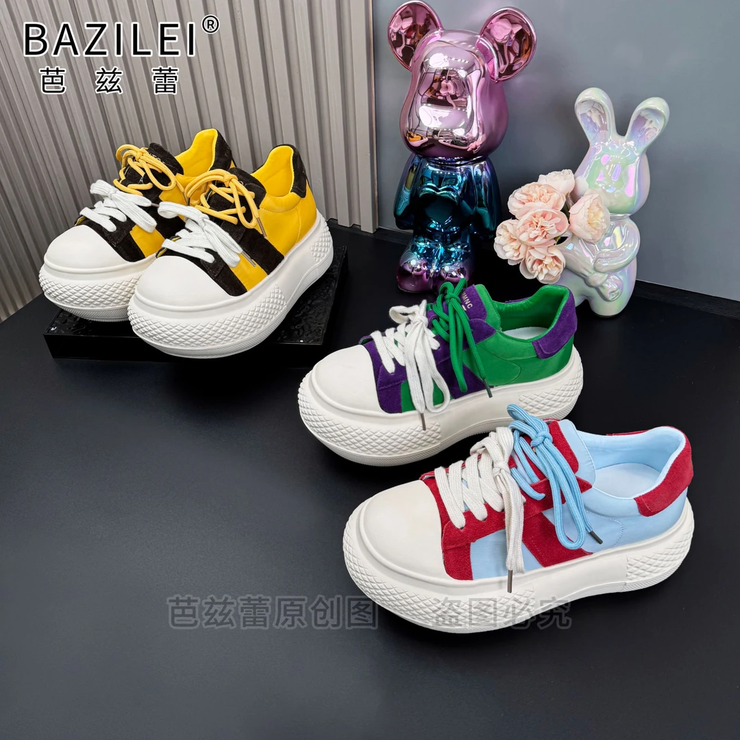 设计款大头百搭厚底增高透气女鞋25年春夏新休闲鞋