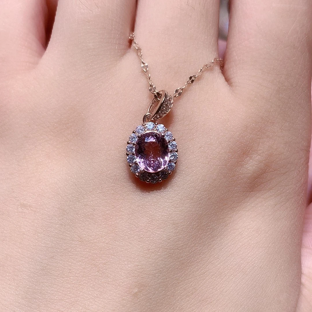 吊坠(赠链)银S925镶嵌碧玺