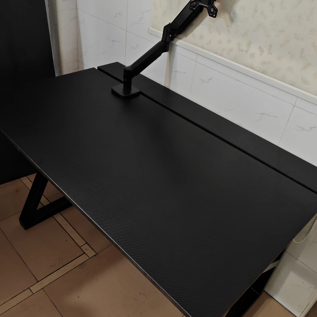 S3轻奢风简约风碳纤维纹理台式客厅电脑桌家用收纳架桌子办公桌