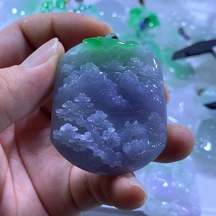 翡翠未镶嵌颈饰天然翡翠A货吊坠