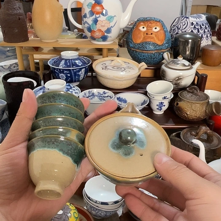 与***。瓷片一个宝瓶五个杯子好看的
