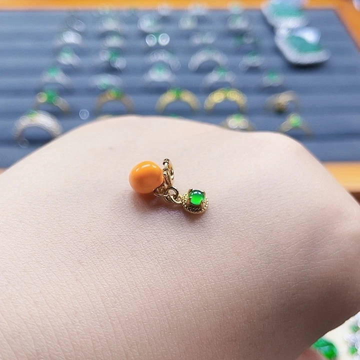 翡翠银S925镶嵌吊坠(不含链)