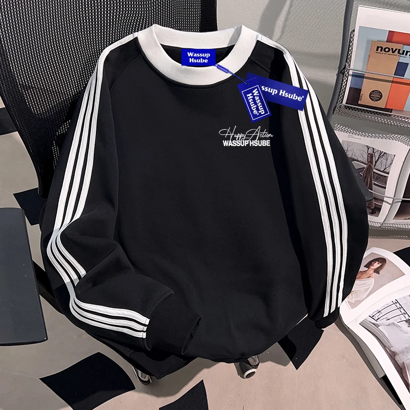 WASSUP HSUBE美式潮牌重磅男士卫衣潮酷休闲青少年2025新款上衣服